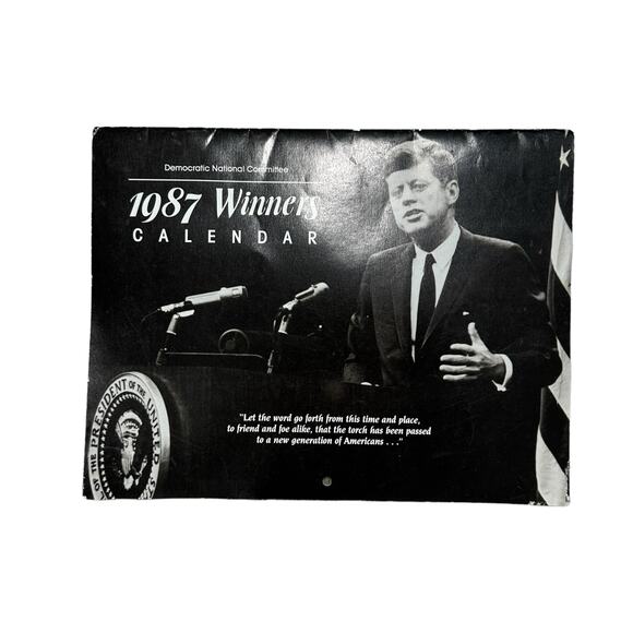 Democratic National Committee 1987 Winner Calendar Featuring JFK , Kennedy - Picture 1 of 5